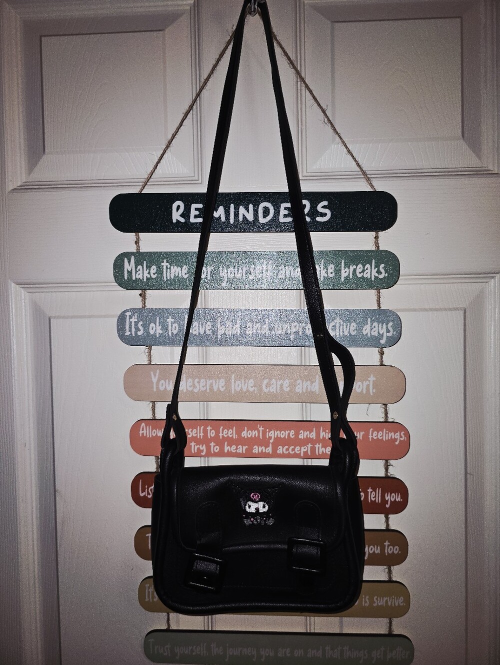 Kuromi Black Crossbody Mini Satchel Bag